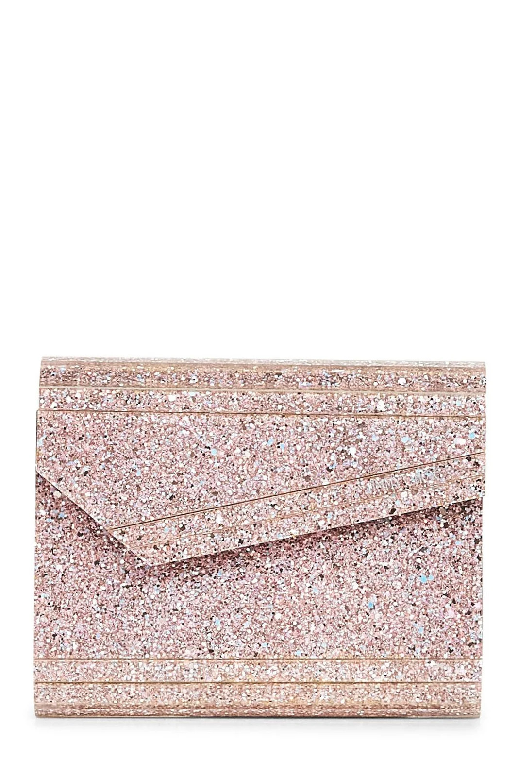 Jimmy Choo Candy Coarse Glitter Clutch Bag | Cettire Global