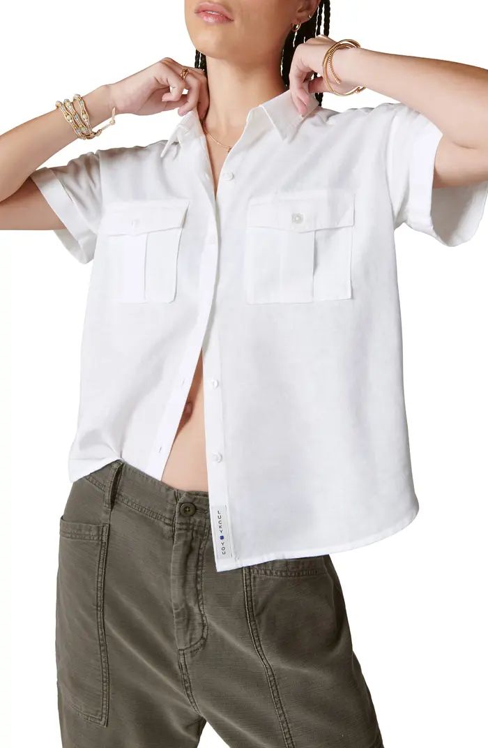 Workwear Cotton & Linen Button-Up Shirt | Nordstrom