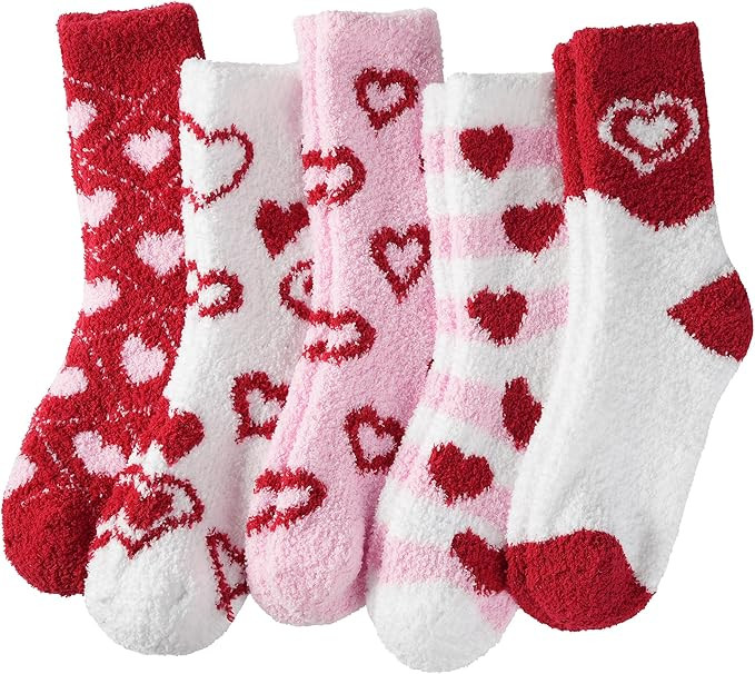 Fuzzy Socks for Women Cozy Warm Fluffy Winter Valentine's Day Gifts Slipper Plush Soft Spa Socks ... | Amazon (US)