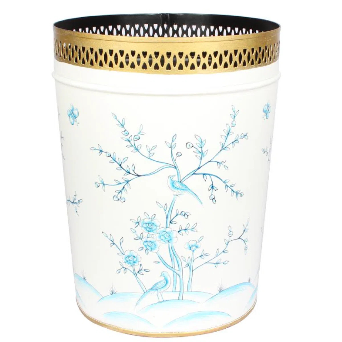Chinoiserie Metal Open Waste Basket - 4 Gallons | Wayfair North America