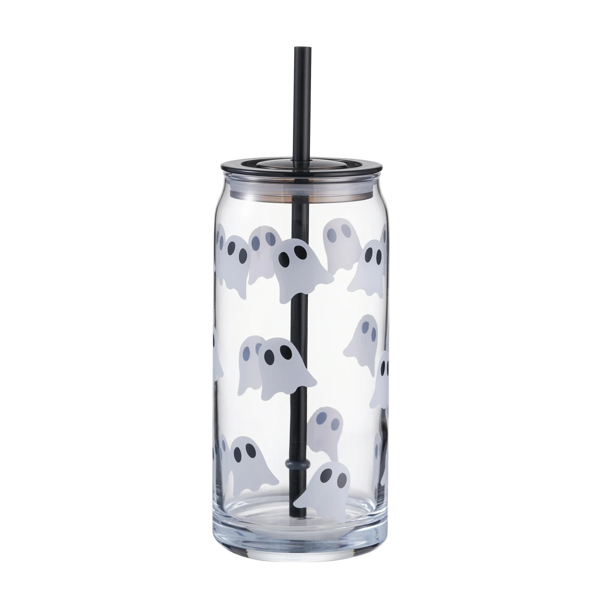 Way to Celebrate Glass 20oz Can Sipper Halloween Ghost - Walmart.com | Walmart (US)