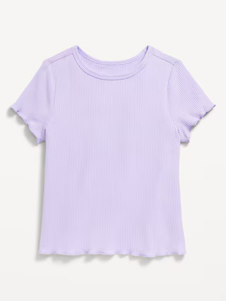 Printed Short-Sleeve Lettuce-Edge T-Shirt for Toddler Girls | Old Navy (US)