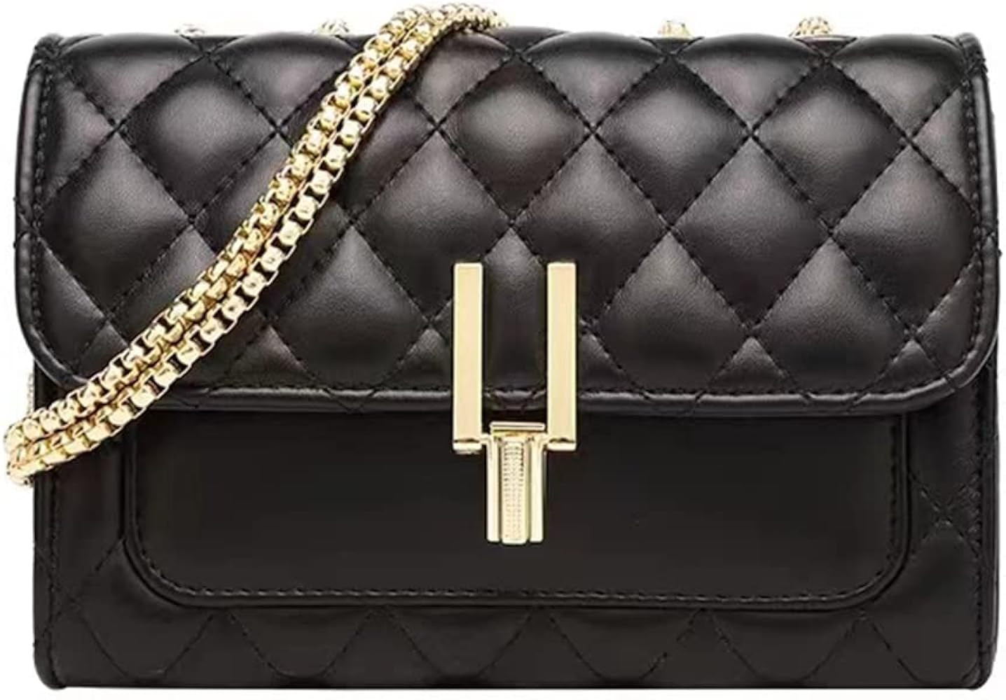 YXBQueen Womens Quilted Crossbody Purse Small Quilted Handbags Chain Bag Leather Purse | Amazon (US)