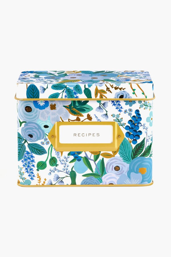 Garden Party Blue Tin Recipe Box | Rifle Paper Co. | Tuckernuck (US)
