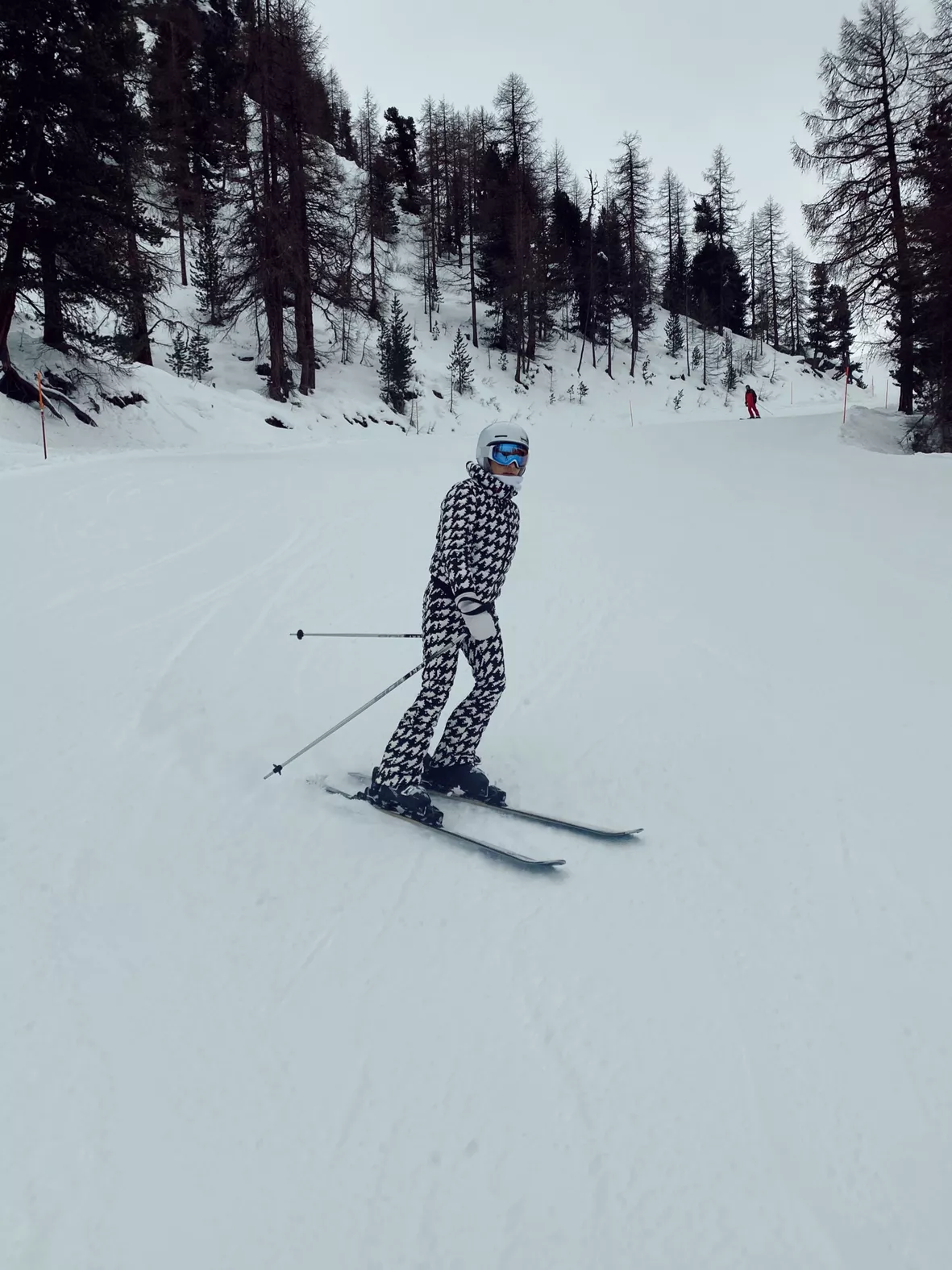 Aurora High Waist Flare Ski Pants in Houndstooth