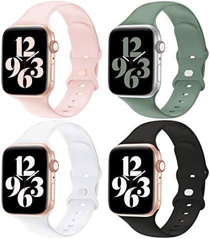 YAXIN Compatible with Apple Watch Band 38MM 40MM 42MM 44MM Women and Men，Soft Silicone Replacem... | Amazon (US)
