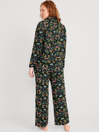 Oversized Printed Poplin Pajama Set for Women | Old Navy (US)