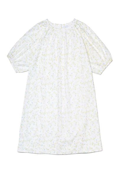 JB x LAKE Poplin Gathered Sleeve Dress in Spring Vine | LAKE Pajamas