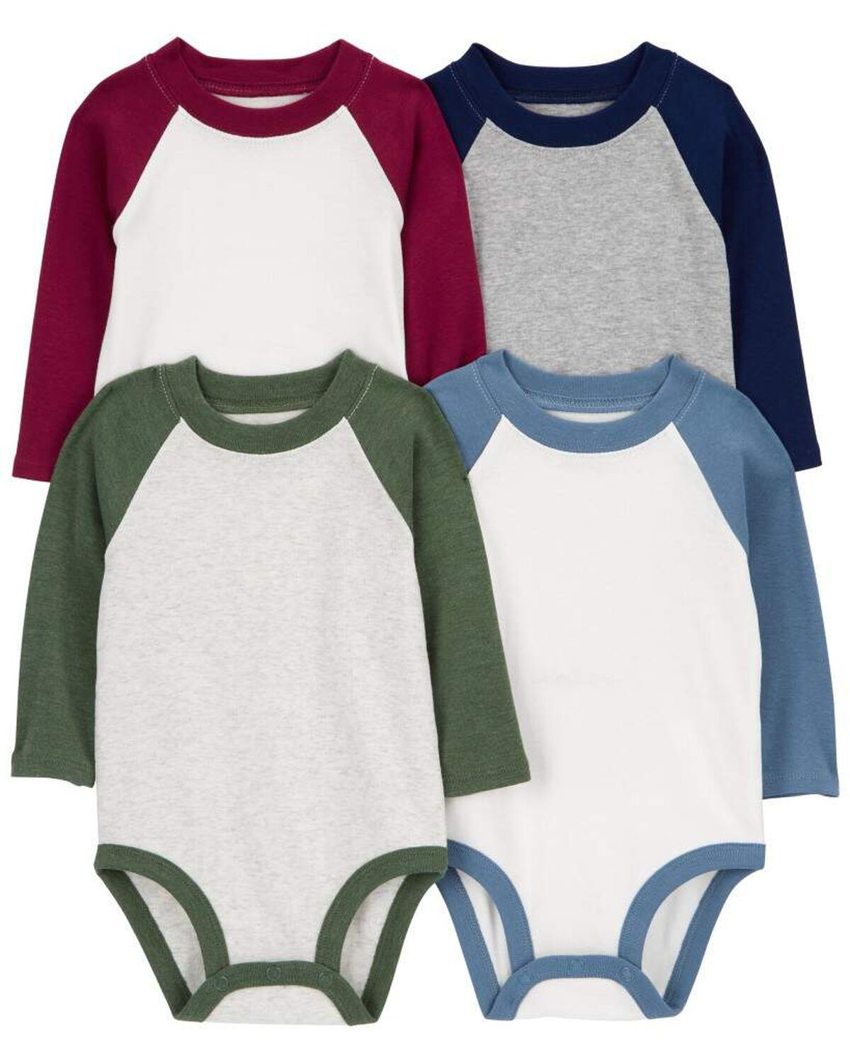 Baby 4-Piece Long-Sleeve Raglan Bodysuits - Carter's | Carter's | Carter's Inc
