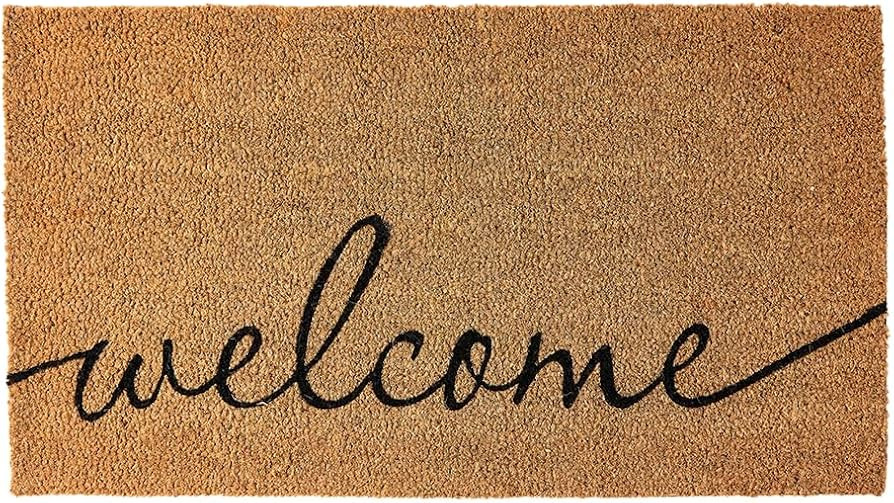 KANKUN Coco Coir Door Mat with Heavy Duty Backing, Welcome Doormat (17" x 30"), Doormat Entrance ... | Amazon (US)
