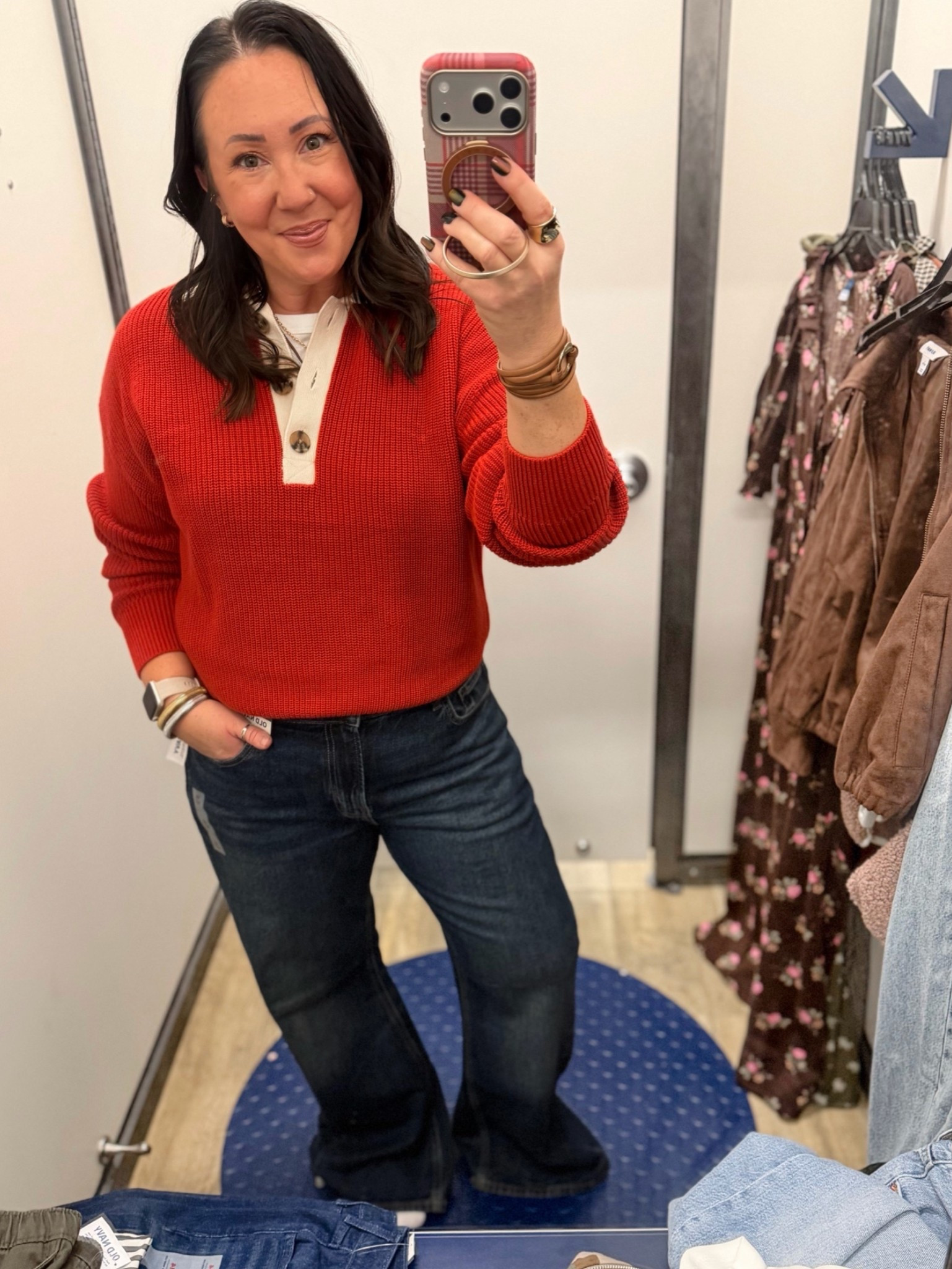 Cotton rugby sweater! Wearing a large. Size 14 regular flare jeans. Love these. Would prefer the short length!

#LTKOver40 #LTKMidsize #LTKSaleAlert