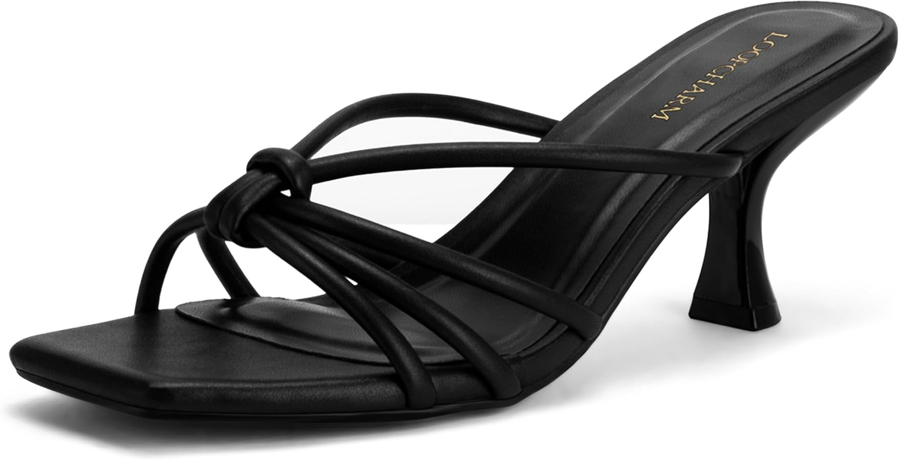 Women's Strappy Square Open Toe Kitten Heels Sandals Knotted Design Summer Fashion Slip On Mule S... | Amazon (US)