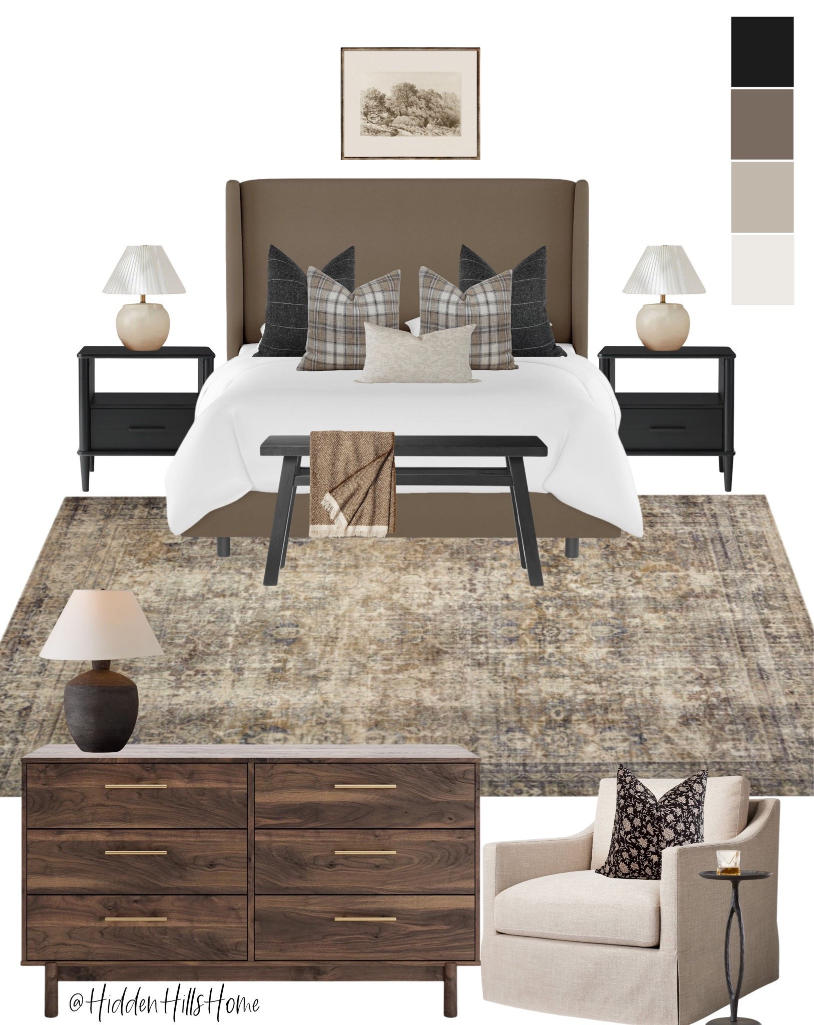 Bedroom decor mood board, moody bedroom design, primary bedroom, master bedroom, bedroom decor ideas, affordable bedroom Inspo #bedroom

#LTKHome #LTKSaleAlert