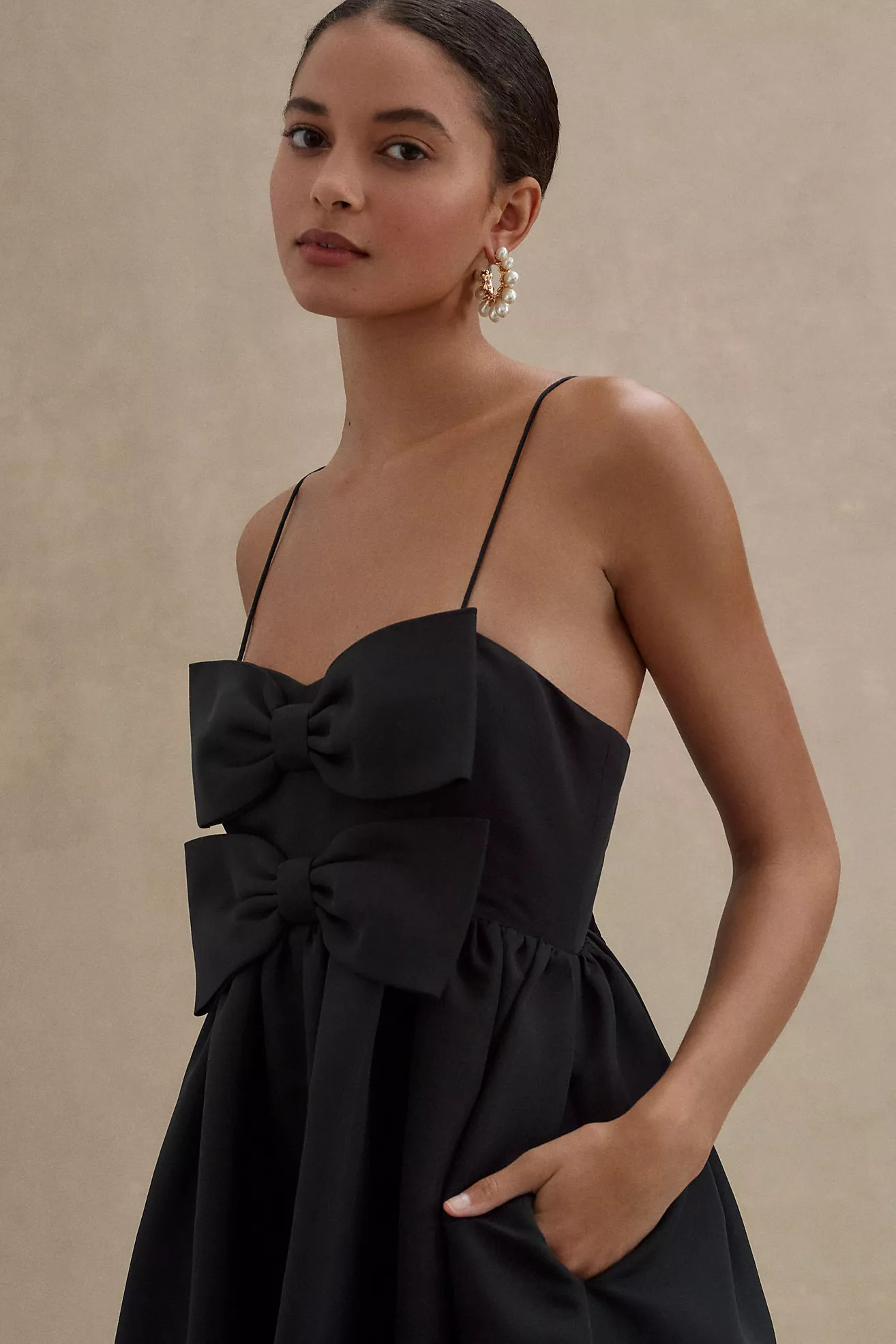 Sachin & Babi Sloane Taffeta Double-Bow Pleated Midi Dress | Anthropologie (US)