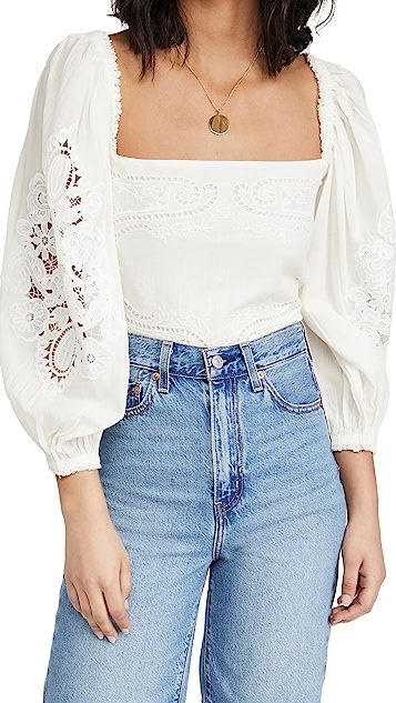 Off White Lace Blouse | Shopbop