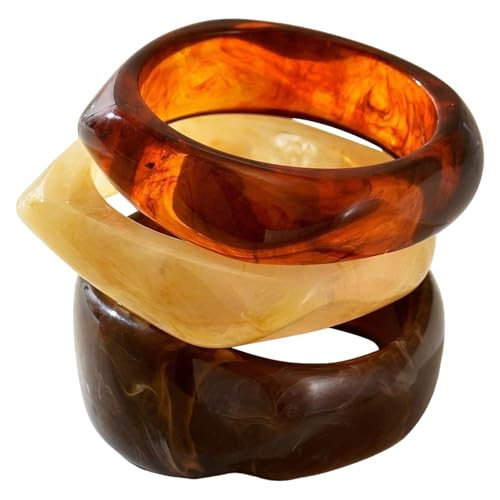 LEBKFT 3pcs Colorful Resin Bangle Bracelets for Women, Stackable Geometric Acrylic Bangles Set Lightweight Resin Bangle Women Jewelry Bangles Set for Everyday Wear | Amazon (UK)