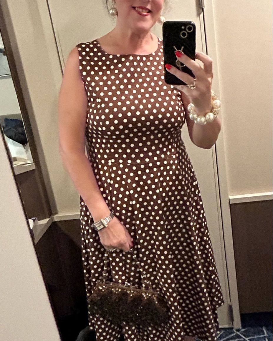 Date night outfit in icy strait Alaska. Love this dress it’s so classy and vintage looking. And this year polkadots are so in and I’ve had this over five years. I am wearing a large. #datenightoutfit #icystraitalaska #fashionover50

#LTKTravel #LTKvlog #LTKOver40