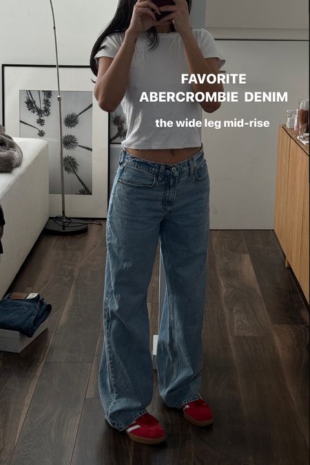 FAVORITE ABERCROMBIE DENIM the wide leg mid rise Abercrombie's semi annual denim sale 25% off all denim + 15% off almost everything AND you can use code: DENIMAF at checkout for an
ADDITIONAL 15% off!.

#LTKMostLoved #LTKSeasonal #LTKSpringSale