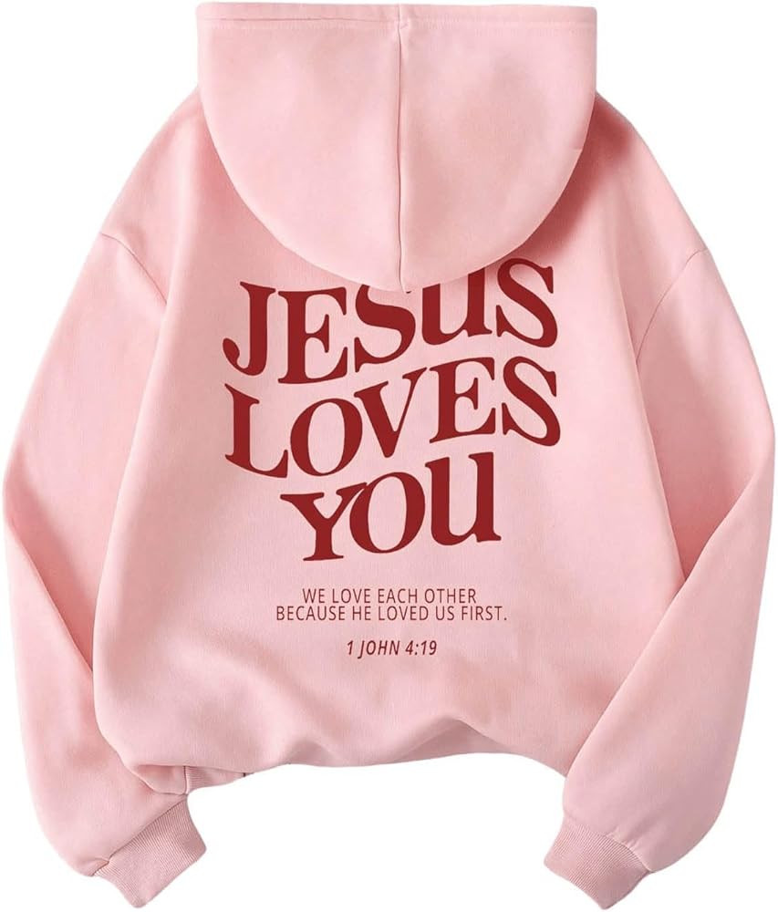 SweatyRocks Women's Letter Graphic Drawstring Hoodies Long Sleeve Pullovers Sweatshirts Tops | Amazon (US)