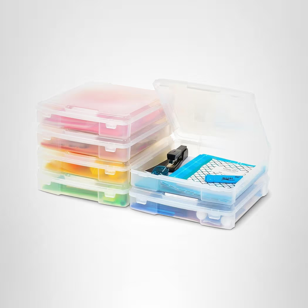 IRIS USA Fits 12" x 12" Paper, 6-Pack Thick Portable Plastic Scrapbook Paper Storage Cases Organi... | Amazon (US)