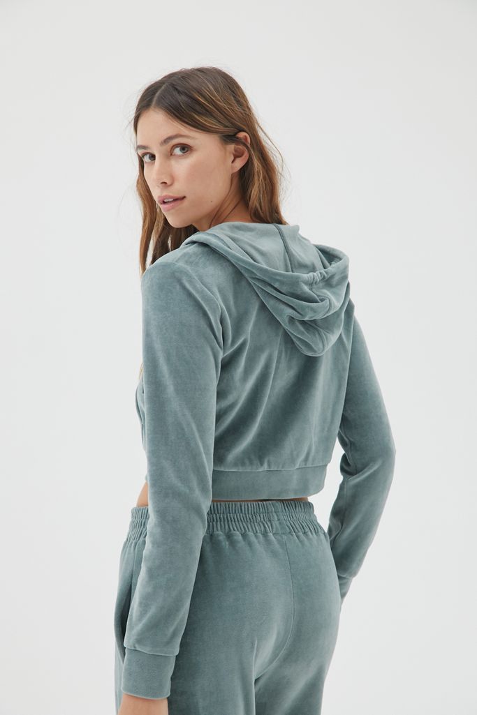 iets frans… Velour Zip-Front Hoodie Sweatshirt | Urban Outfitters (US and RoW)