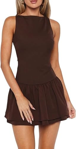 Summer Mini Tank Dress Backless Women Summer Sexy Cute Mini Slip Dress | Amazon (US)