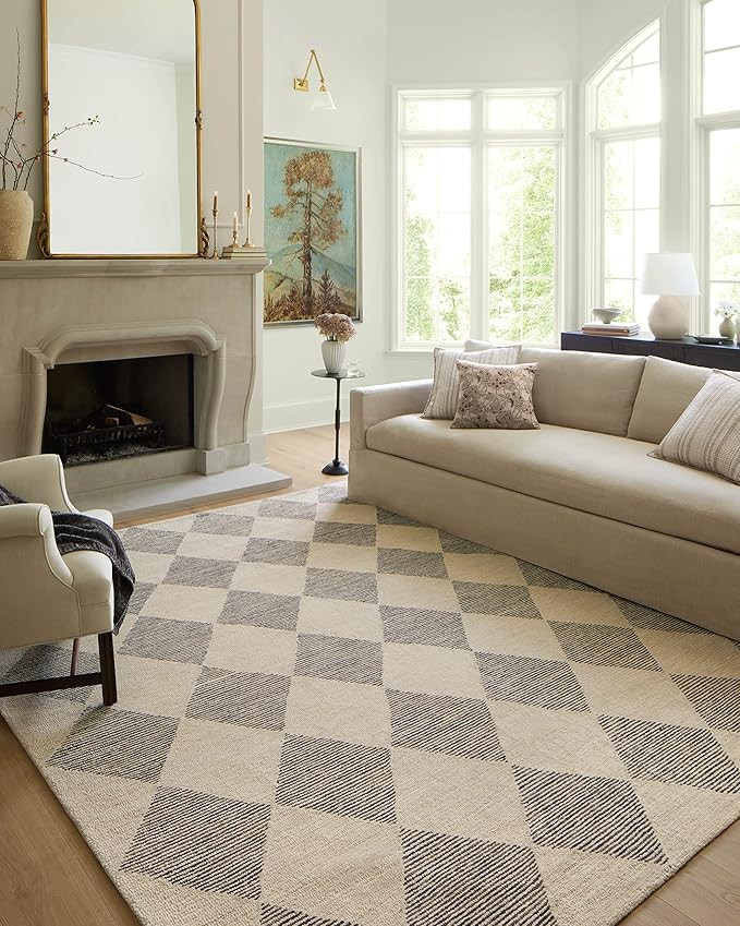 Chris Loves Julia x Loloi Francis Collection FRA-01 Beige / Charcoal, Contemporary 5'-0" x 7'-6" ... | Amazon (US)