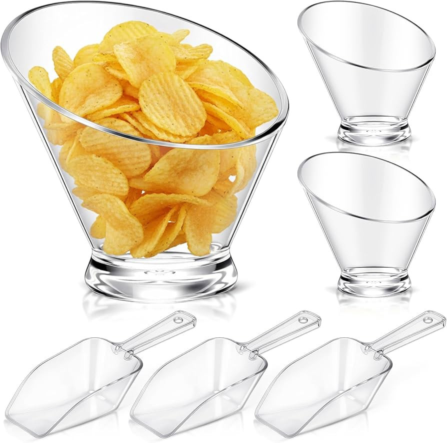 LemonRoad 6 Pcs Clear Plastic Serving Bowls with Scoops, Candy Bowls for Party Table, Disposable ... | Amazon (US)