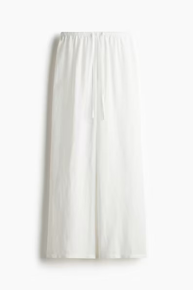 H & M - Linen-Blend Drawstring Pants - White | H&M (US + CA)
