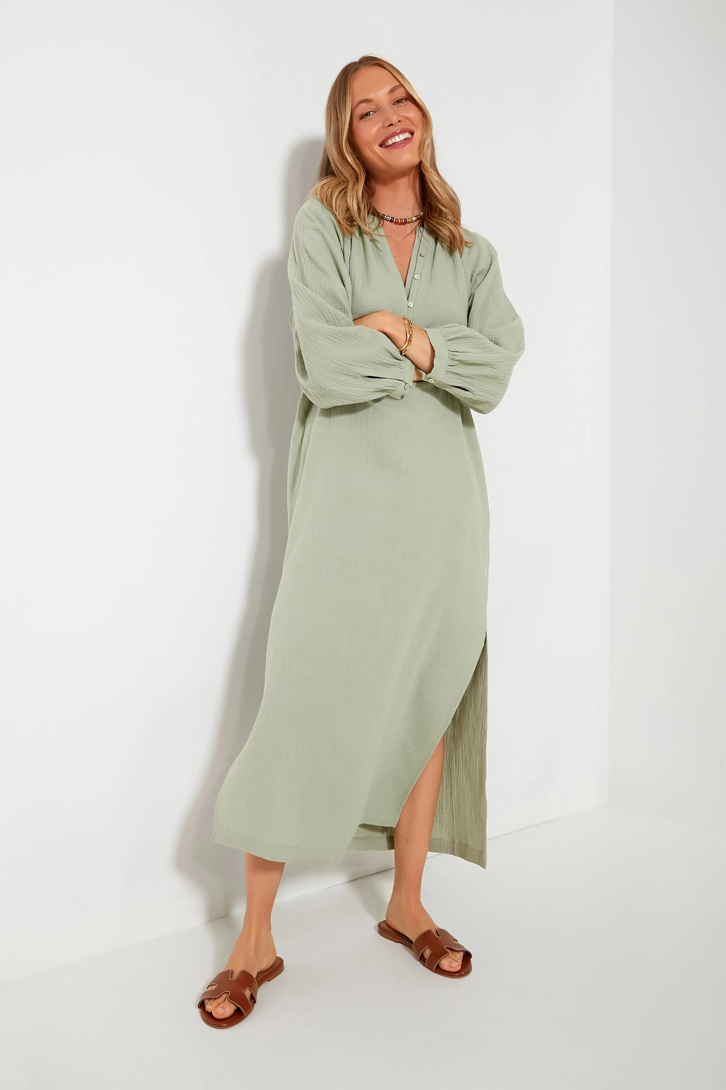Green Gauze Heidi Dress | Tuckernuck (US)