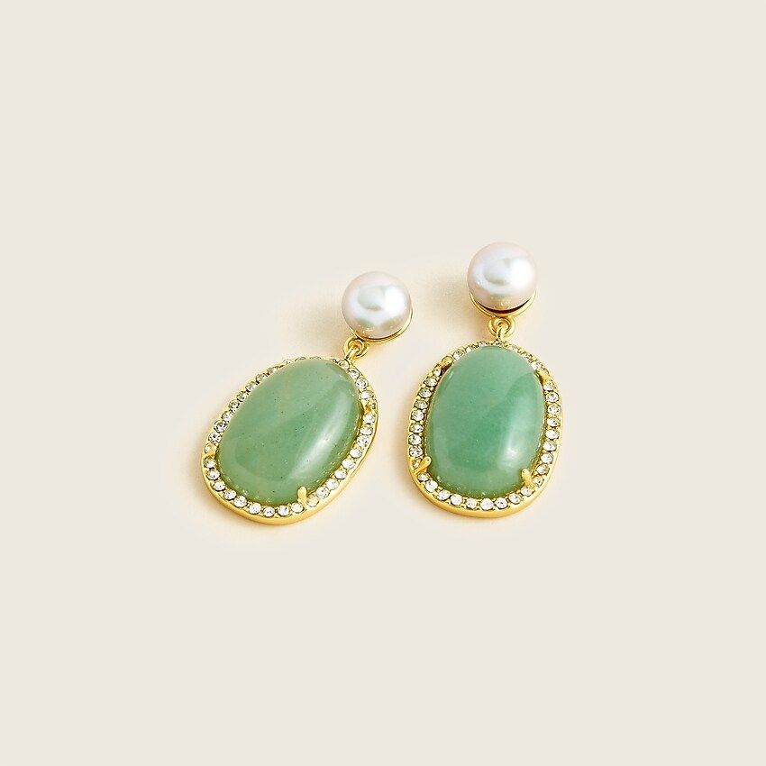 Stone and freshwater pearl earrings | J.Crew US