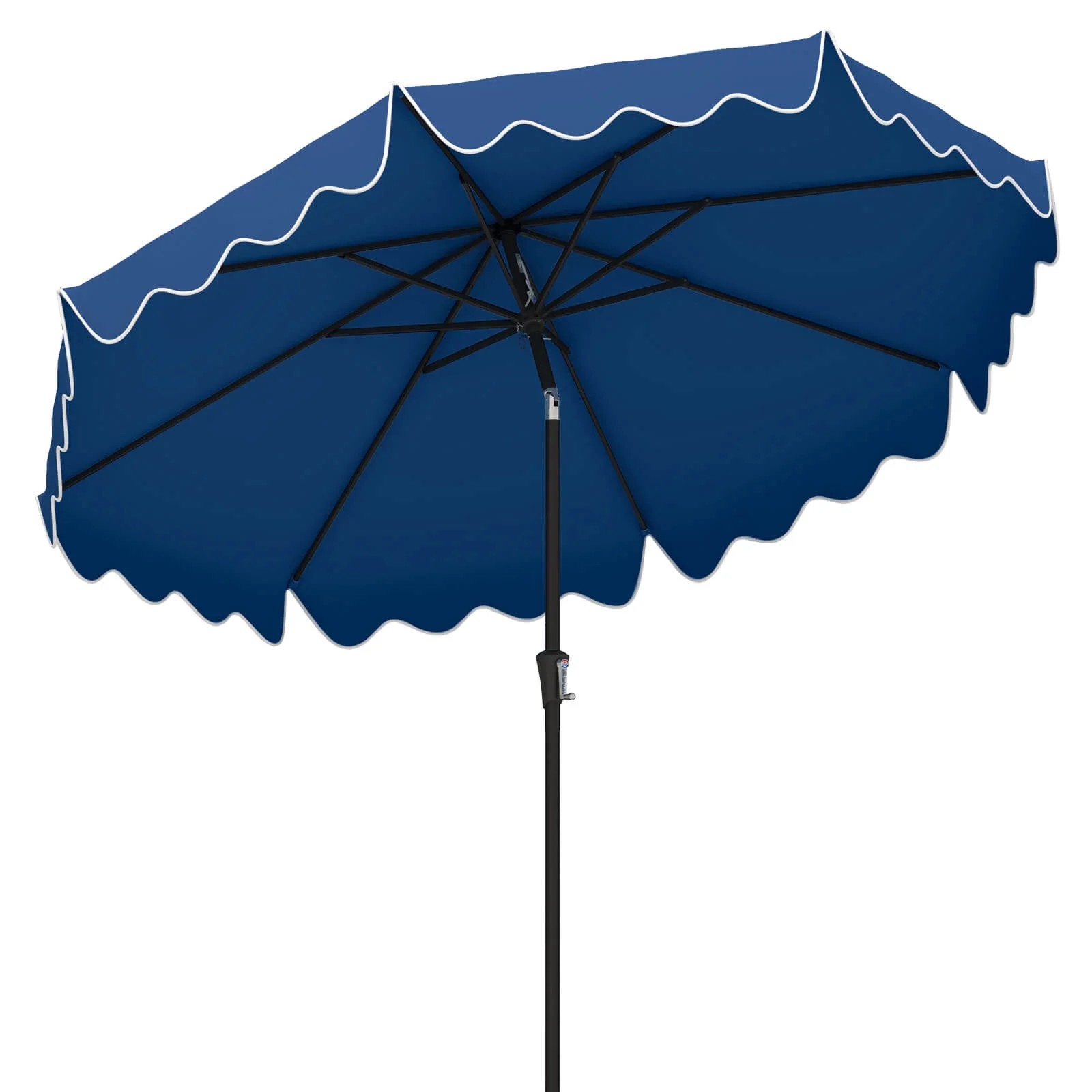 Costway 9 FT Patio Umbrella 2-Tier Market Table Umbrella with Sun-Protective Canopy Navy | Walmart (US)