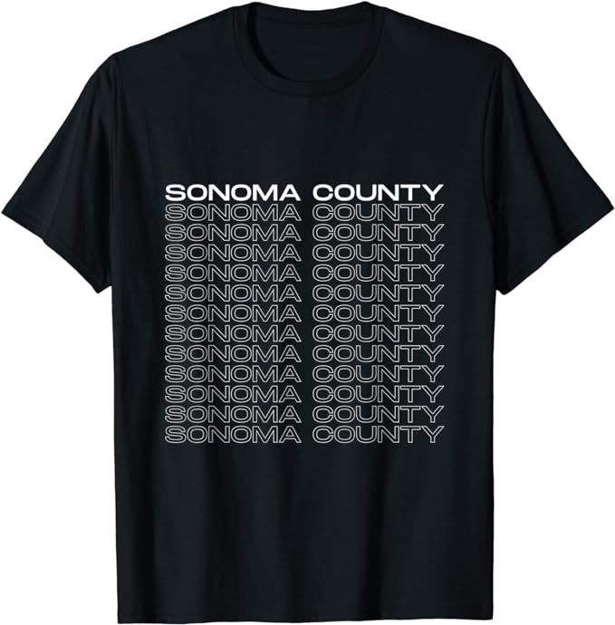Sonoma County Wine Country Text Art T-Shirt | Amazon (US)