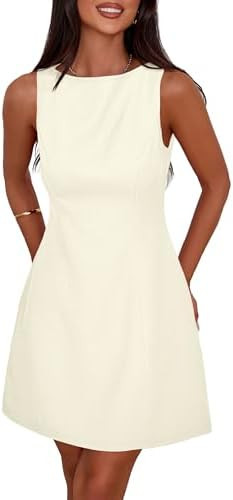 PRETTYGARDEN Womens Formal Short Dresses 2026 Summer Sleeveless Boat Neck A Line Elegant Mini Coc... | Amazon (US)