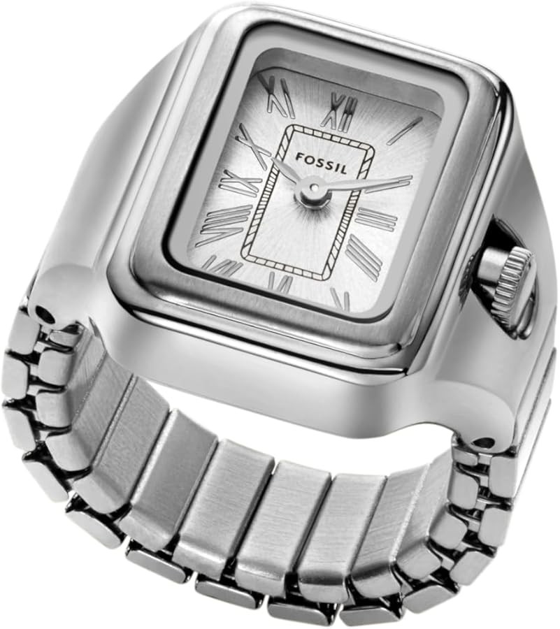 Fossil Women's Watch Ring, Quartz Stainless Steel Two-Hand Ring Watch for Women | Amazon (US)