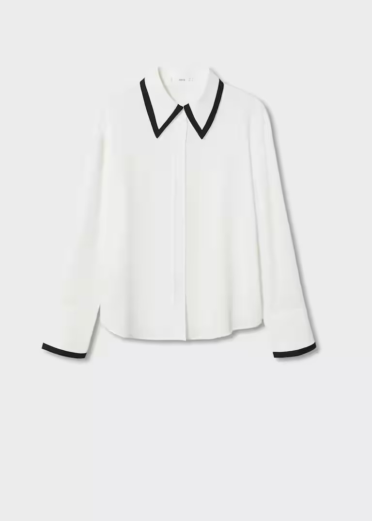 Contrast trim shirt | MANGO (US)
