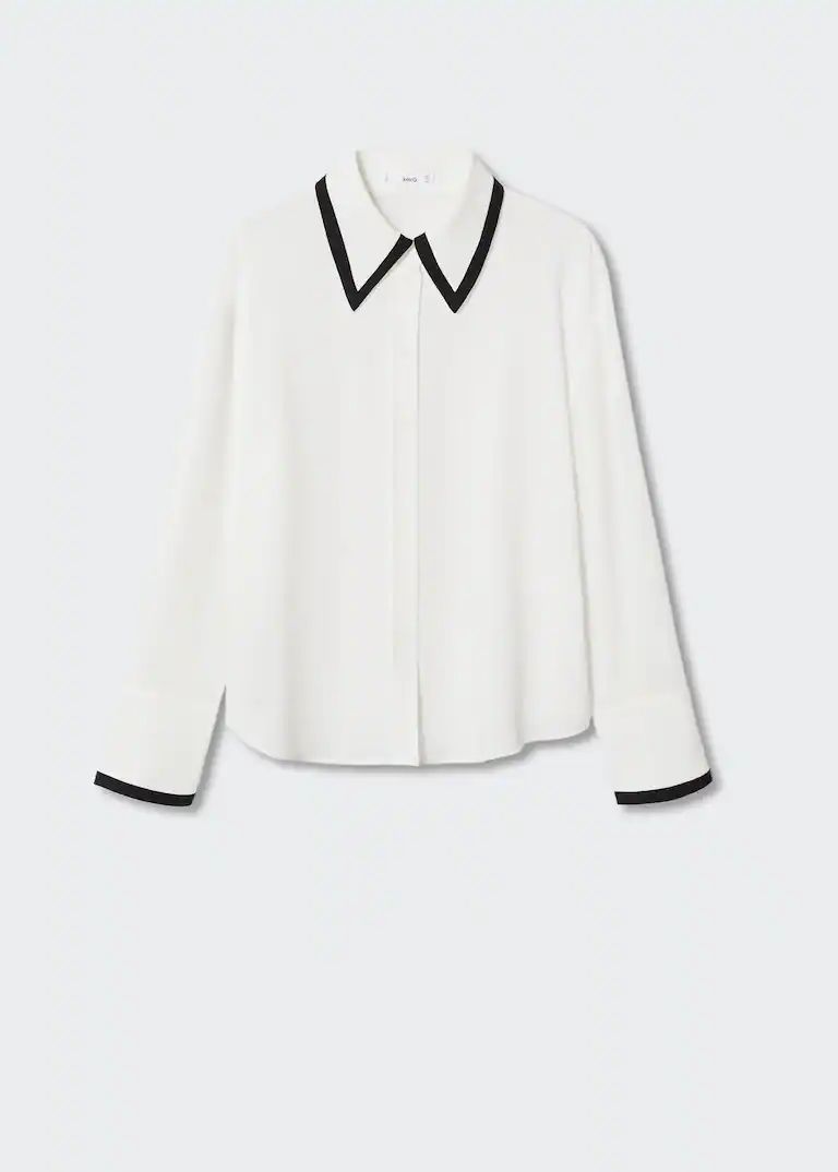 Contrast trim shirt | MANGO (US)