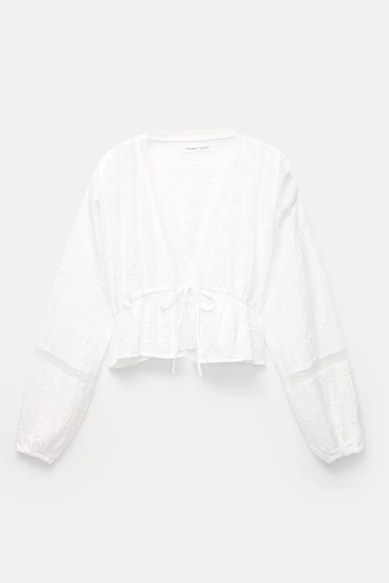 Lace blouse with bow | PULL and BEAR UK