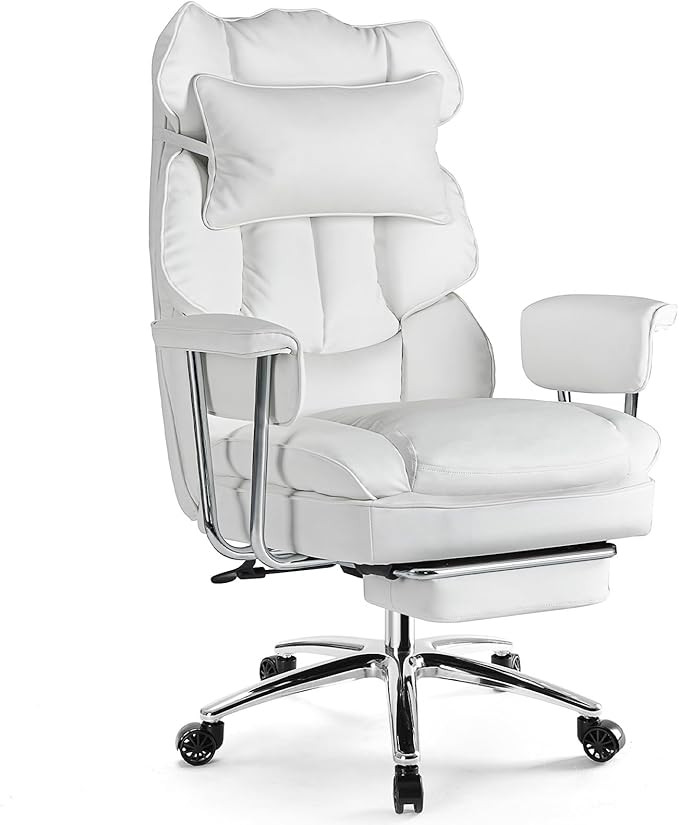 Sweetcrispy Executive Home Office Desk Chair - Ergonomic Big Tall High Back with Footrest & Lumba... | Amazon (US)