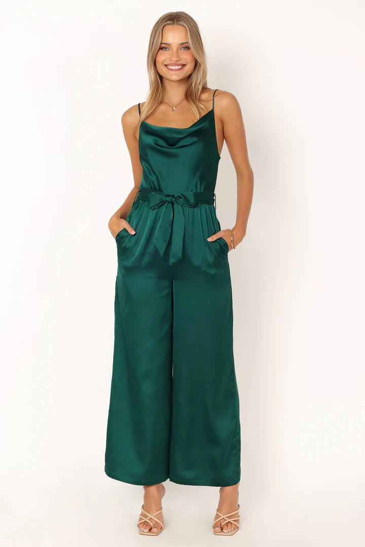 Persia Jumpsuit - Green Jumpsuit - Holiday Party  Jumpsuit -  Wedding Guest Jumpsuit  | Petal & Pup (US)