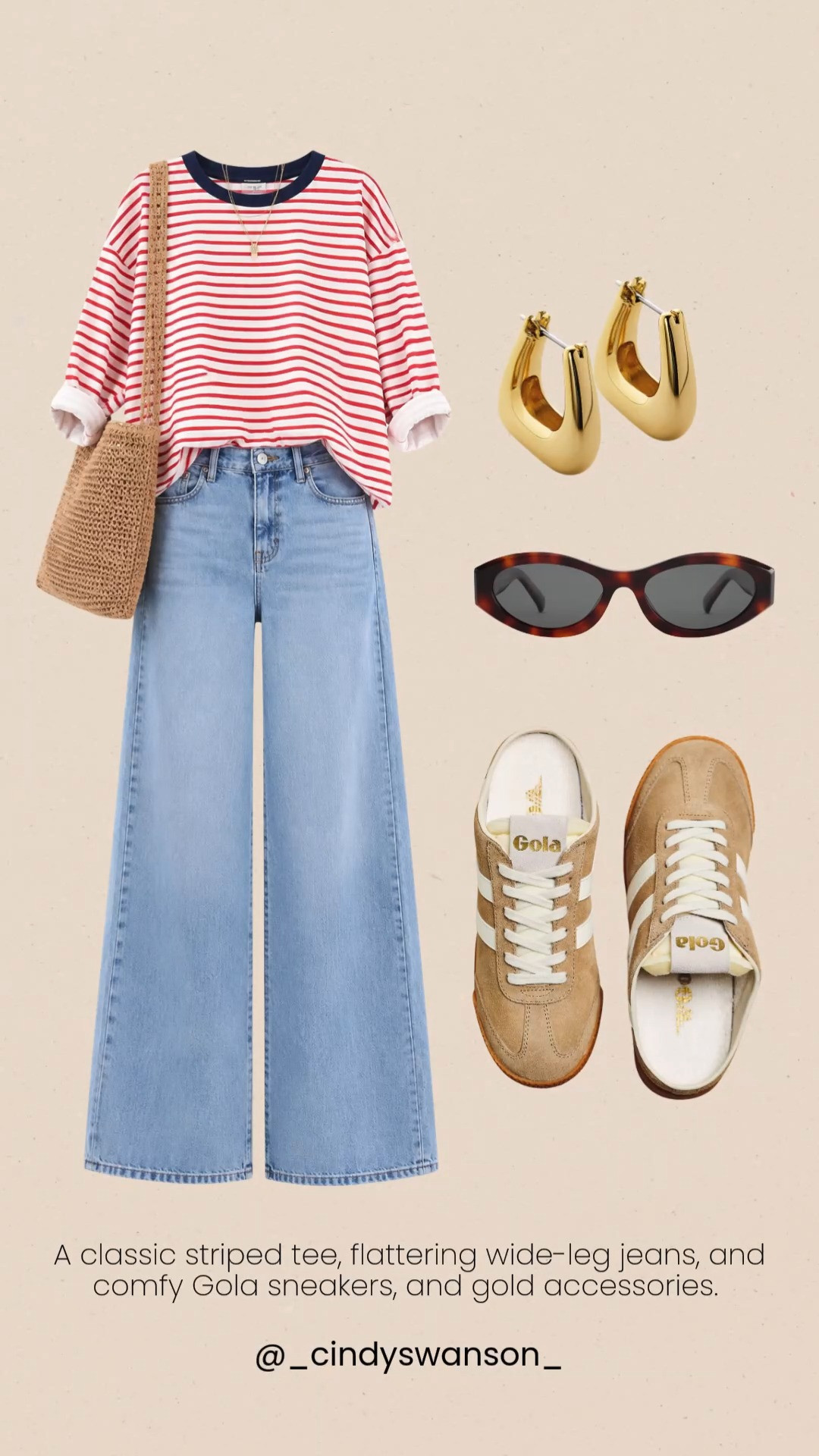 An easy summer outfit you'll wear on repeat!

This striped tee paired with light wash wide-leg denim is effortlessly chic, and the Gola sneakers are incredibly comfortable for all-day wear. The perfect casual look for errands, travel, or weekend plans.

💡 LTK MADE EASY
❤️ Heart = Support my posts!
🔖 Save = Get sale & restock alerts
📋 Lists = Keep favorites organized
📲 Share = Send lists and products to a friend. Hello, Christmas List!
💬 Comment = Ask me anything about these finds. :-) 

 #LTKootd #LTKOver40 #LTKSaleAlert