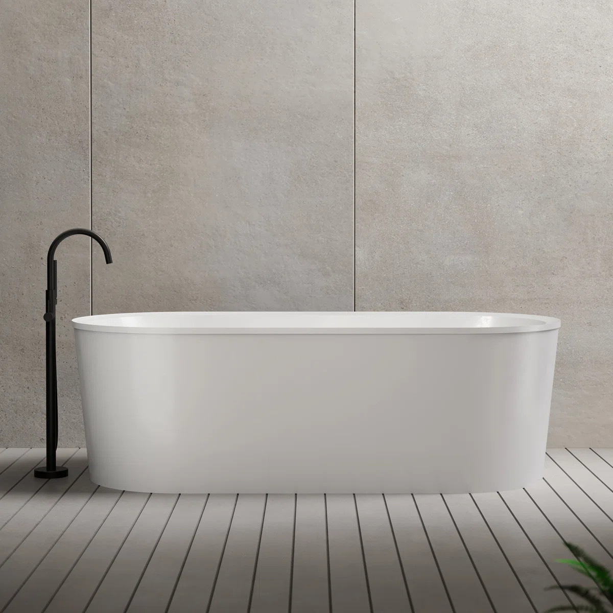 MonBlari 59" X 29" Acrylic Freestanding Soaking Bathtub with Overflow and Pop-up Drain For Bathro... | Wayfair North America