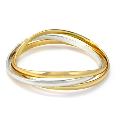 TAZZA WOMEN'S GOLD AND RHODIUM INTERLOCKED BANGLE BRACELET | Walmart (US)