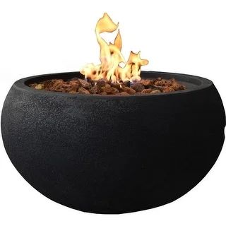 Modeno York Outdoor Fire Pit Table 27" Round Patio Heater - Natural Gas - N/A - Black | Bed Bath & Beyond