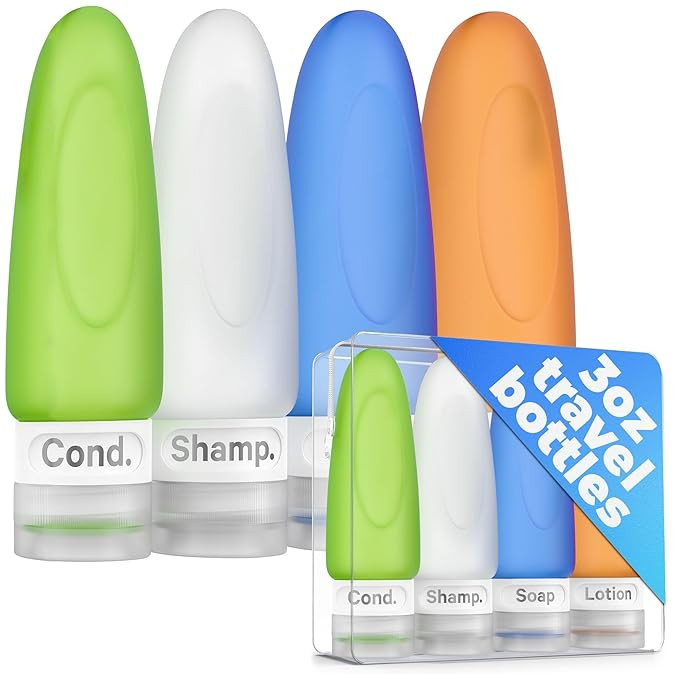 Dot&Dot Leak Proof Travel Bottles - TSA Approved 3oz Silicone Toiletries Travel Shampoo & Conditi... | Amazon (US)