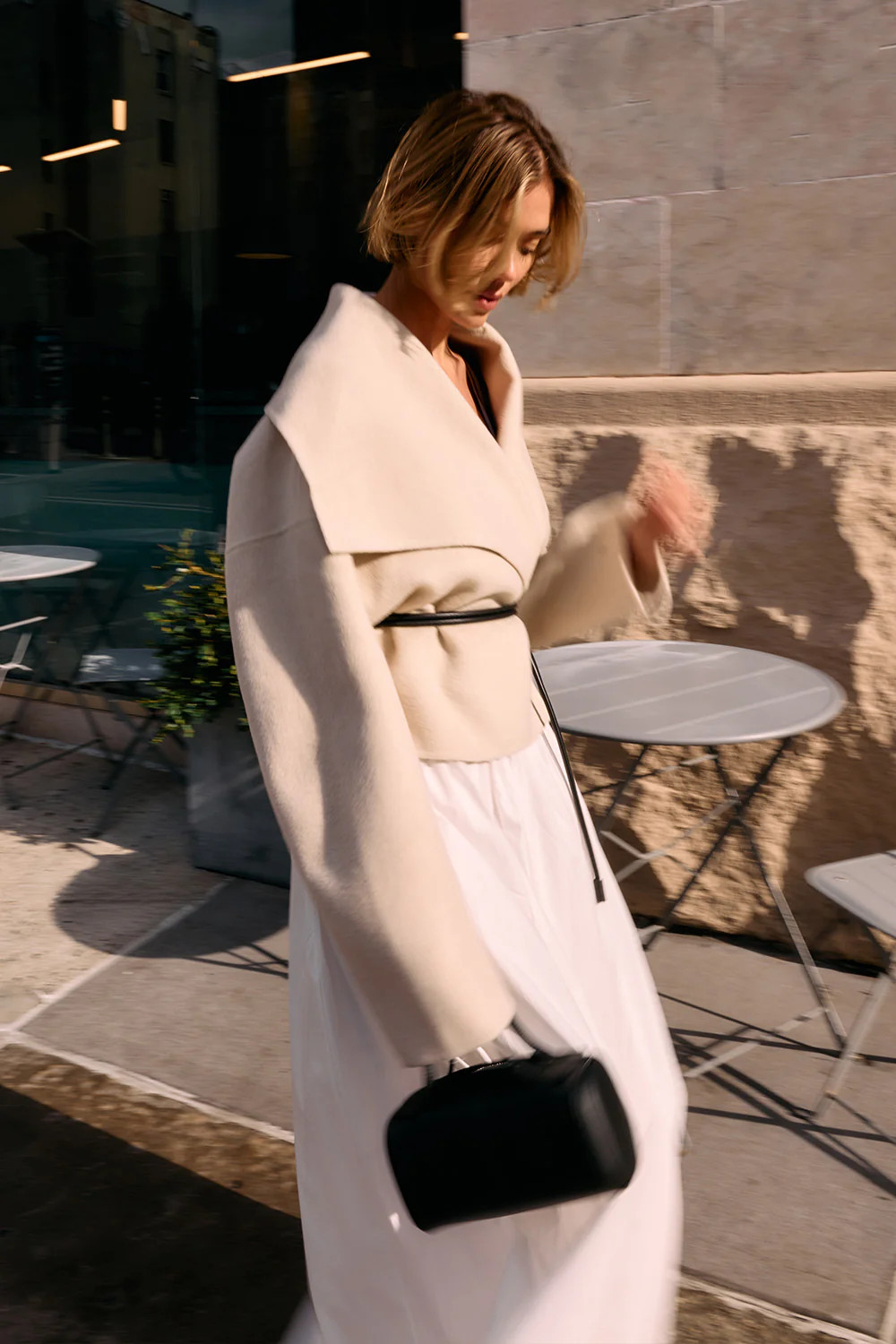 LUCIA BONE CROPPED WOOL BLEND TRENCH COAT | DISSH