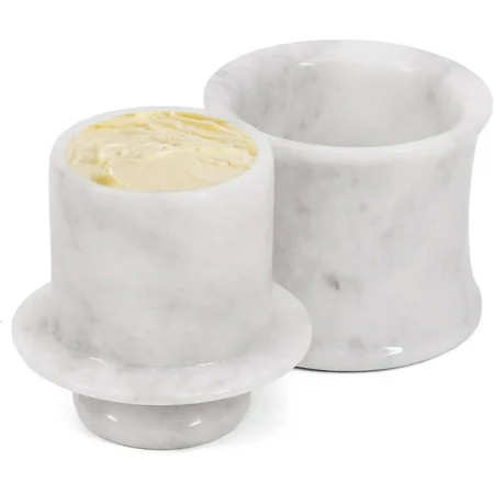 Radicaln White Marble Butter Keeper with Lid 4" – Handmade Butter Storage Dish for Kitchen Counter & Dining Table – Classic Marble Butter Crock, Stylish Kitchen Gift | Walmart (US)