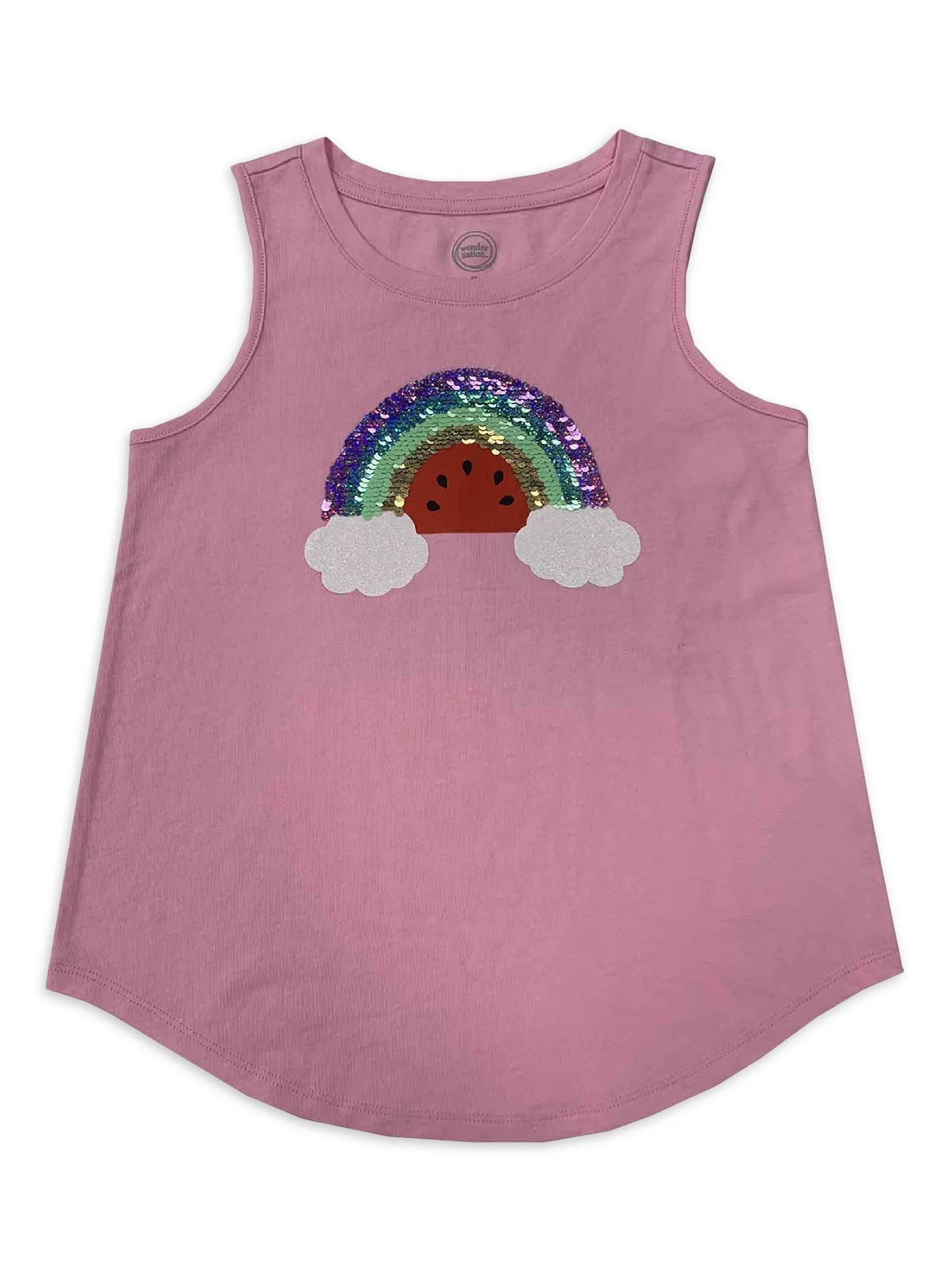 Wonder Nation Girls Embellished Tank, Sizes 4-18 & Plus | Walmart (US)