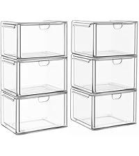 caktraie Makeup Organizer Storage With 16 Drawers, 4 Pcs Desktop Office Supplies, Desk Organizers... | Amazon (US)