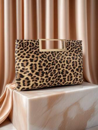 Fashionable Leopard Print Handbag, Chain Shoulder Bag, Large Capacity Leopard Print Stylish Flap Handbag, Suitable For Women's Daily Commute Or Dating, Also Suitable For Parties, Weddings, Balls, Formal Dinners/Banquets, Can Be Matched With Wedding Dresses, Formal Dresses, Ball Gowns, Birthday Dresses, Etc. Cheetah Print Bag, Leopard Print Returns, New Autumn/Winter Tiger Print Bag, Essential For Women. , Leopard Cheetah Print | SHEIN